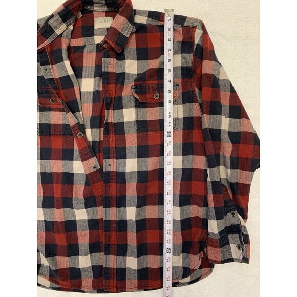 Jachs Flannel Buffalo Plaid Americana Red Long Sleeve Thick 100% Cotton Workwear - Picture 9 of 9